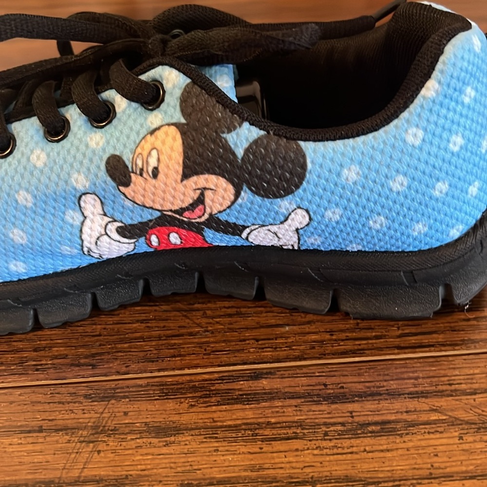 New combo Mickey Minnie Mouse tennis shoes, sneakers, blue pink, women 9, men 7 - Picture 13 of 16